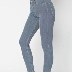 Seven7 Y2K Striped Conductor Style Hi Rise Stretch Skinny Jeans | Size 8